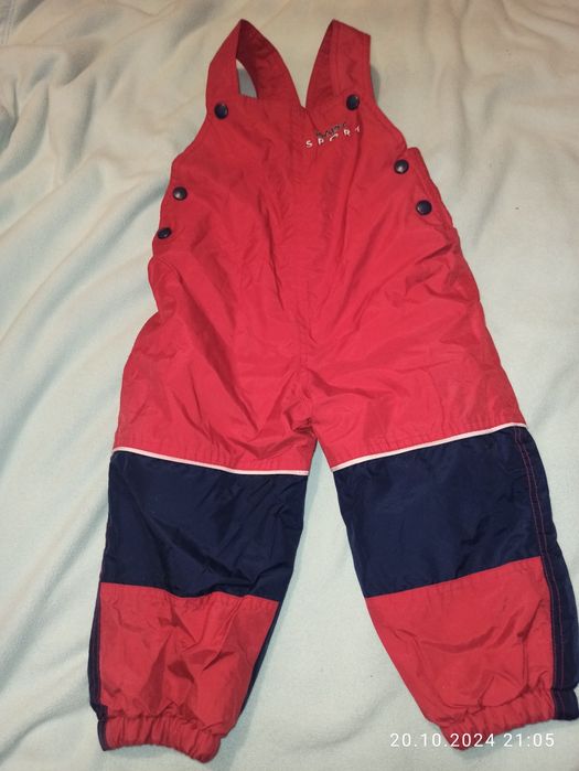 Spodnie zimowe na szelkach 92