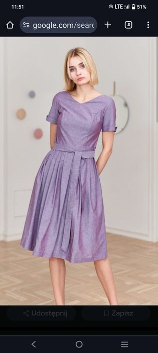 Sukienka Marie Zelie Elina fioletowa bawełna Oxford