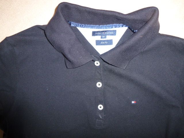 TOMMY HILFIGER bluzka koszulka polo M/L oryginalna czarna jak nowa