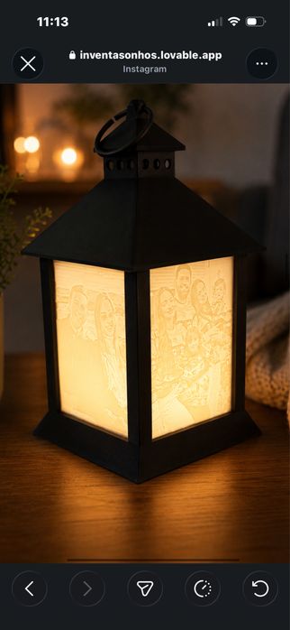 Luminaria Retrô preto e branco