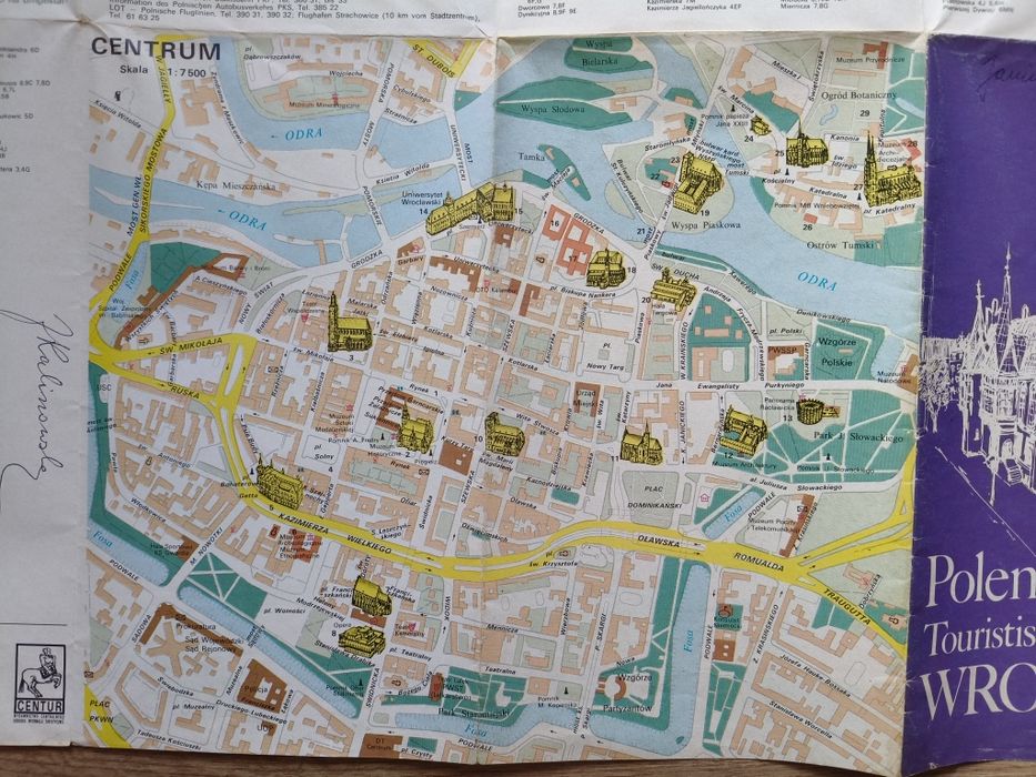 Plan miasta mapa Wrocław 1991