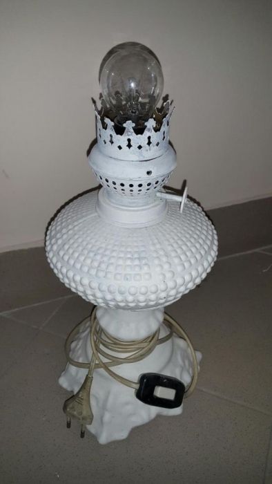 Lampka nocna - biala, retro!