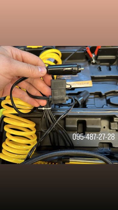 Автомобільний компресор СИЛА, 85 л/хв,10 Атм,двопоршневий пластиковий