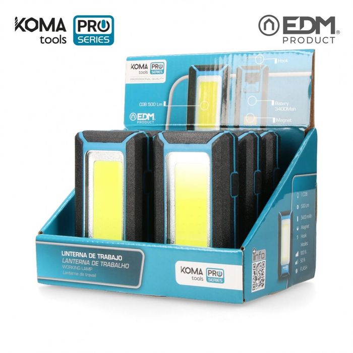 LANTERNA LED PROFISSIONAL COB 500 LÚMENES 8W KOMA TOOLS