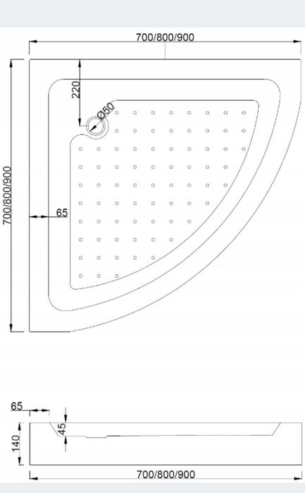 Kabina prysznicowa z brodzikiem 70x70