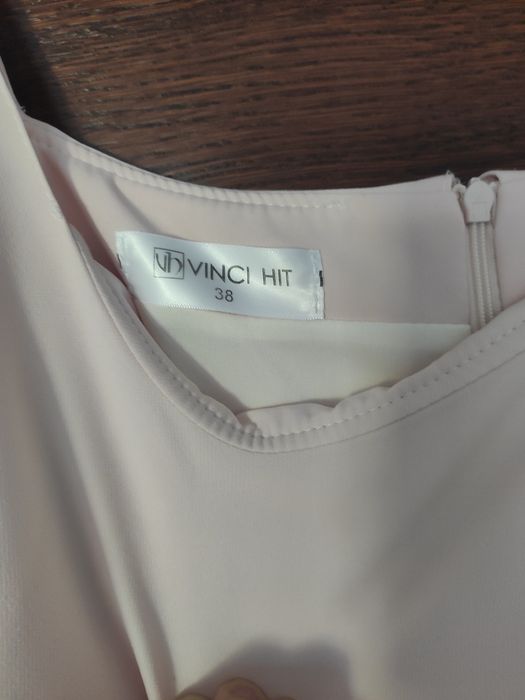 Sukienka hiszpanka długa Vinci Hit M 38 pudrowy róż