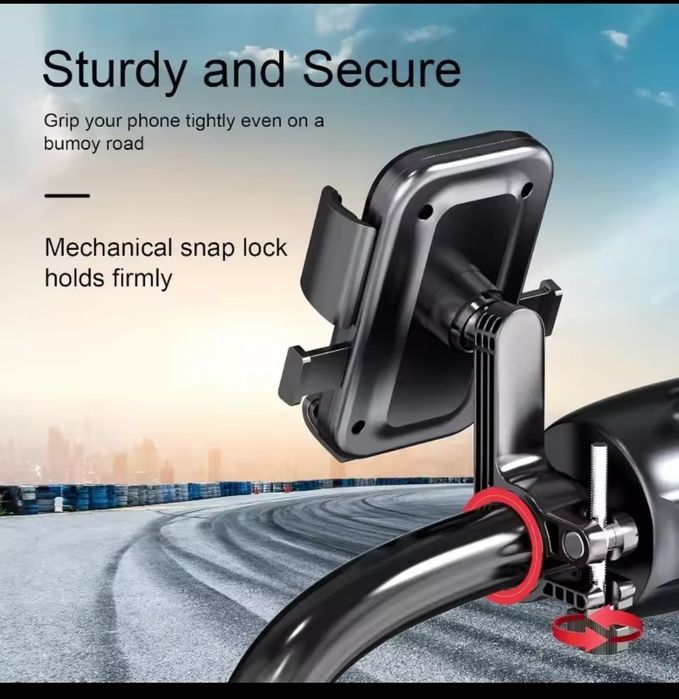 Suporte universal giratório 360° de telemóvel para mota, bicicleta, tr