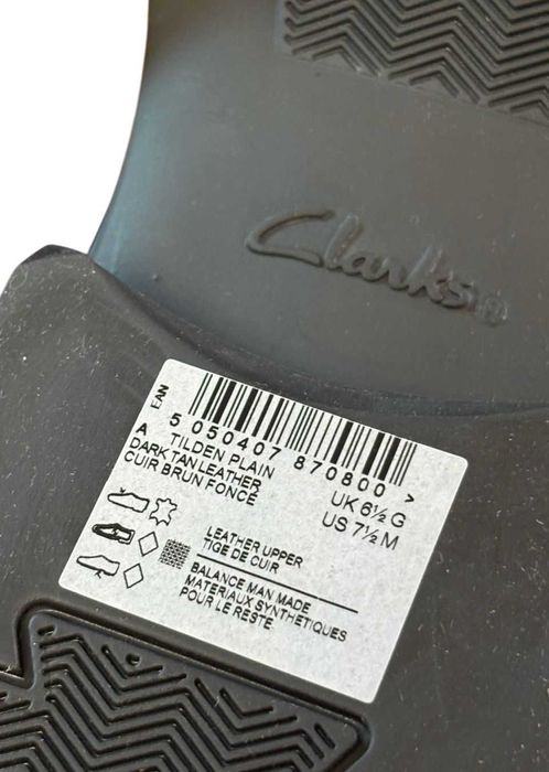 Buty wizytowe męskie Clarks Tilden Plain brąz skóra rozmiar40 kod 2262