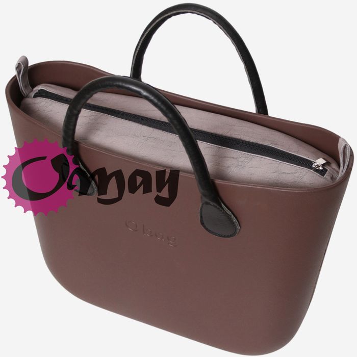 Czarny organizer do OBAG MINI naturalny Ant 2 kieszenie wnętrze OMAY