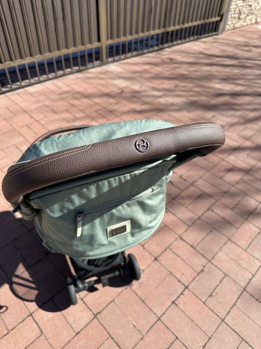 Коляска cybex coya leaf green на шасси rose gold