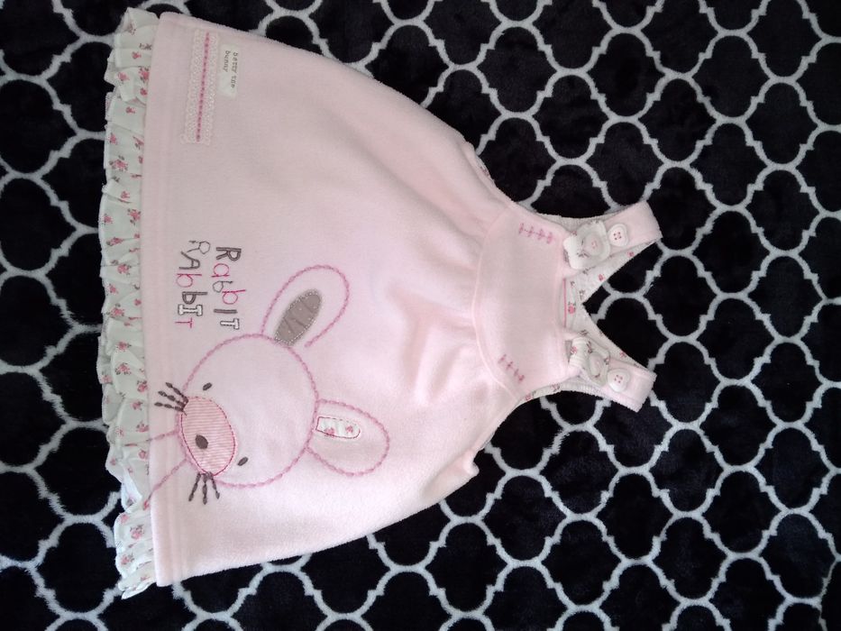 Next sliczna rózowa sukienka z królikiem, Rabbit, zajácem roz. 62