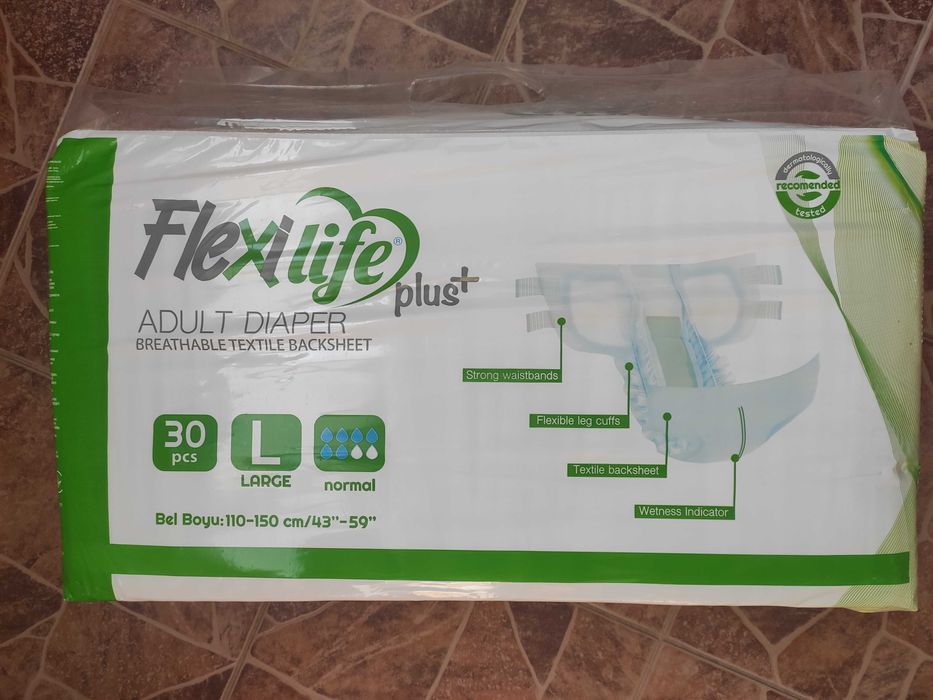Підгузки для дорослих flexi life plus, розмір l, 30 штук
