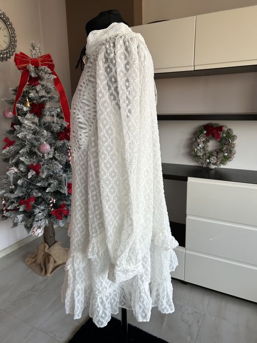 Biała Sukienka Oversize na Świeta Renee Nowa casual boho