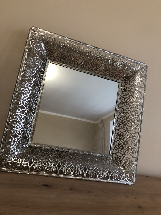 Taca dekoracyjna lustro ramka metal