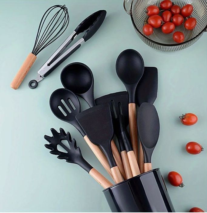 Suporte + 11 Utensílios de Cozinha