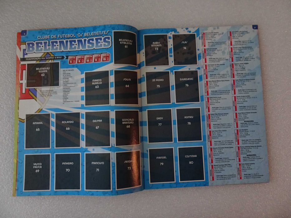 Caderneta de cromos de futebol Futebol 2006/2007 Panini (tem 6 cromos)