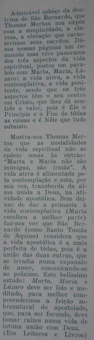 Marta Maria e Lázaro de Thomas Merton - 1ª Edição 1959