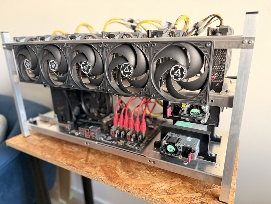 Koparka kryptowalut 6x RTX 3060 Ti 8GB - HiveOs, idealny stan