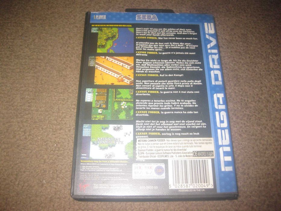 Jogo "Cannon Fodder" para Sega Mega Drive