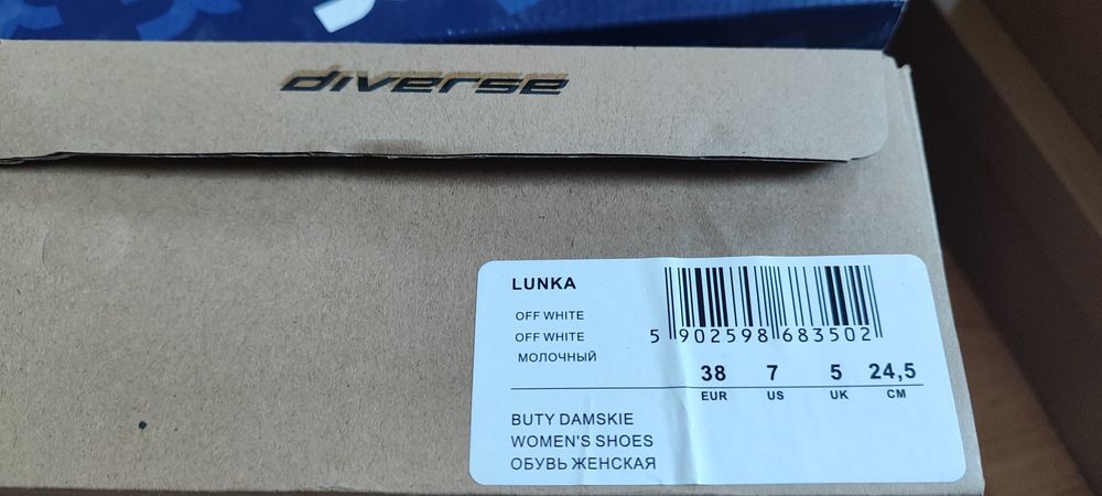 Hit trampki tenis platforma Diverse biel beż r. 38 i  39 25cm