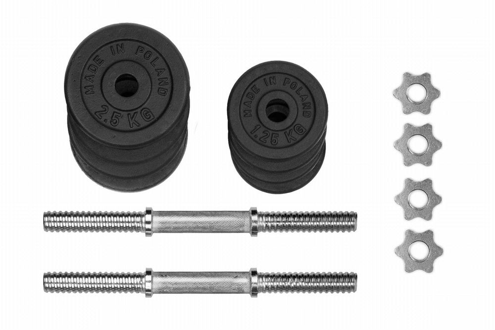 HANTLE ŻELIWNE 2x10kg regulowane gryf Talerze zestaw 20kg TOR