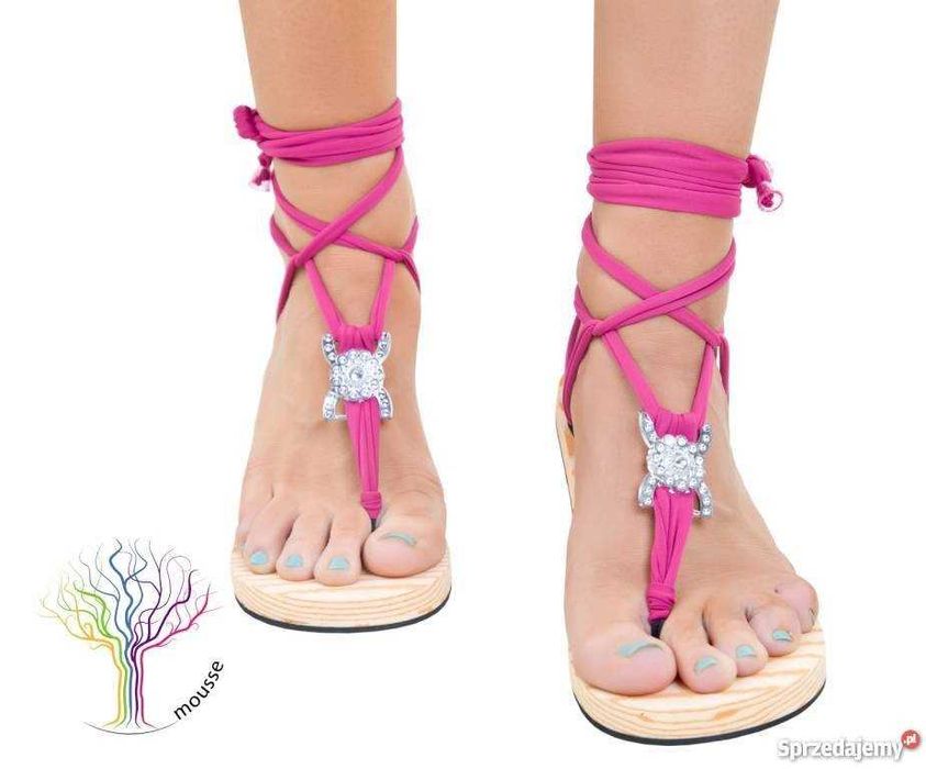 sandały - japonki wiązane