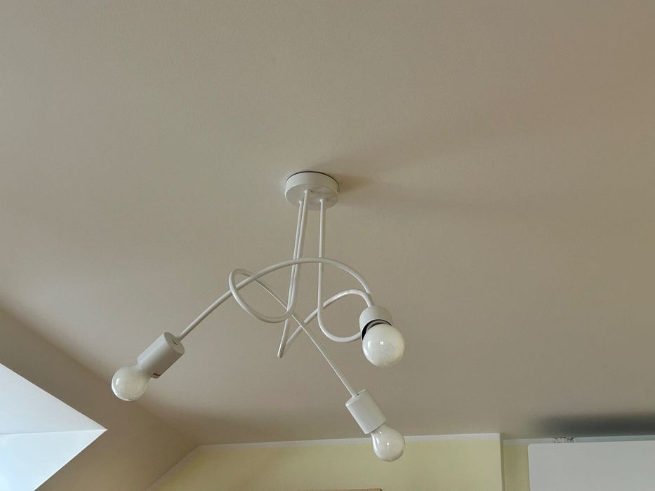 Lampa Alfa Wisząca Sufitowa Zawijana LOFT 3xE27 Biała