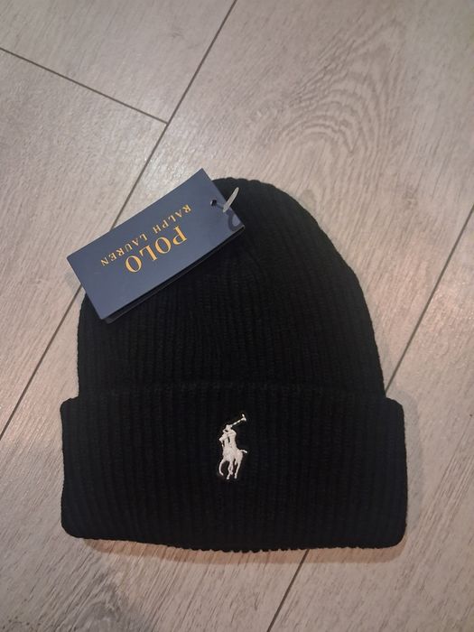 Czarna czapka ralph lauren
