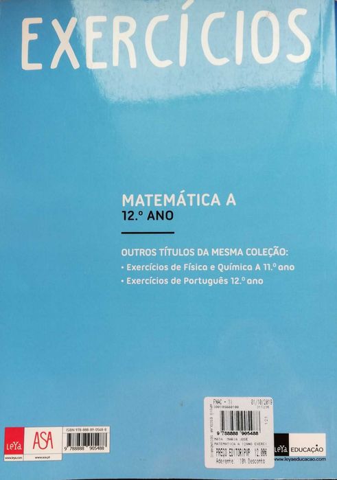 Livro de exercícios de Exame Nacional. Matemática A 12. Ano