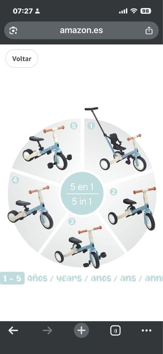 Triciclo Gyro - Olmitos 5 em 1