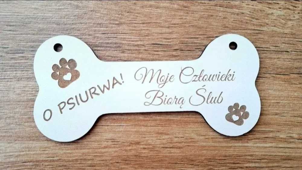 O psiurwa Moje człowieki biorą ślub tabliczka dla zwierzaka dekoracje