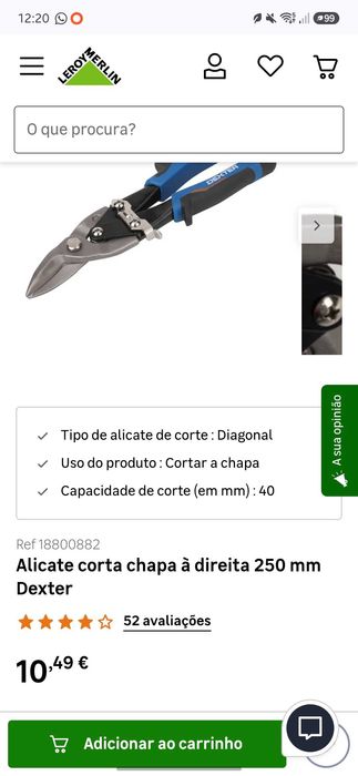 Tesoura Chapa Aço