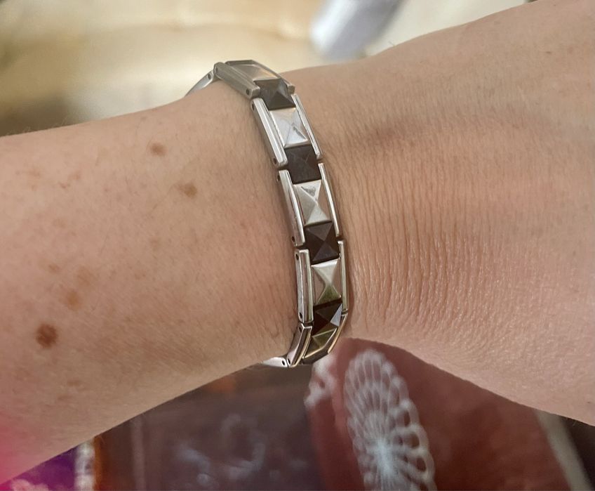 Pulseira Viceroy em aço inoxidável preto e prateado