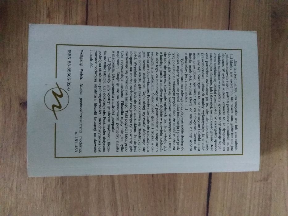 Nasza postmodernistyczna moderna - Welsch - książka papierowa