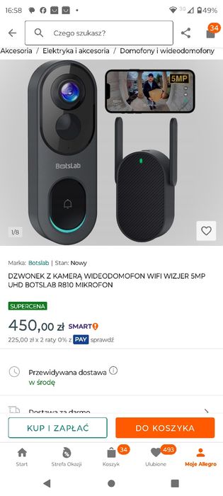 Botstab inteligentny wideodomofon dzwonek wideo