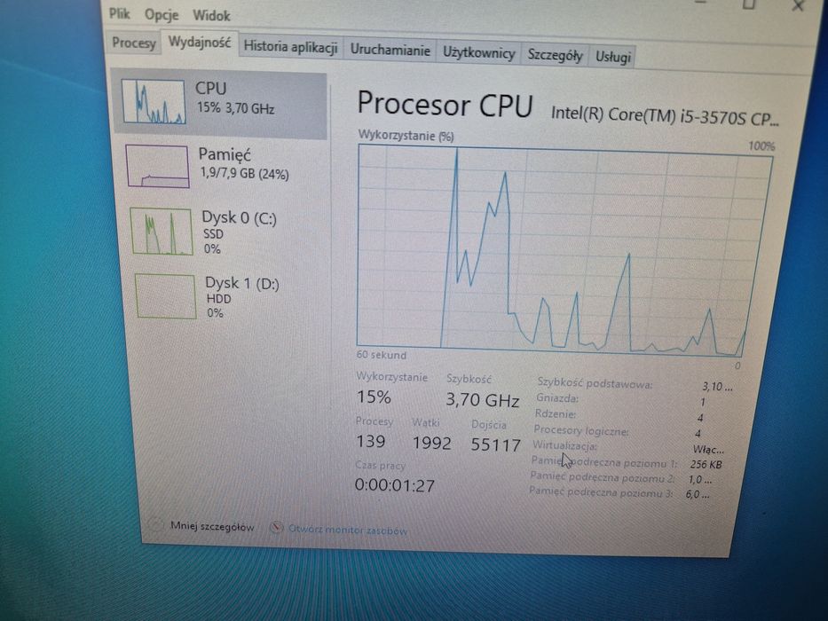 Komputer i5-3570s, 8GB, SSD120GB+HDD 500GB, Win11