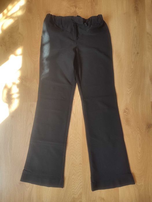 Lekkie dzwony z wysokim stanem czarne spodnie damskie