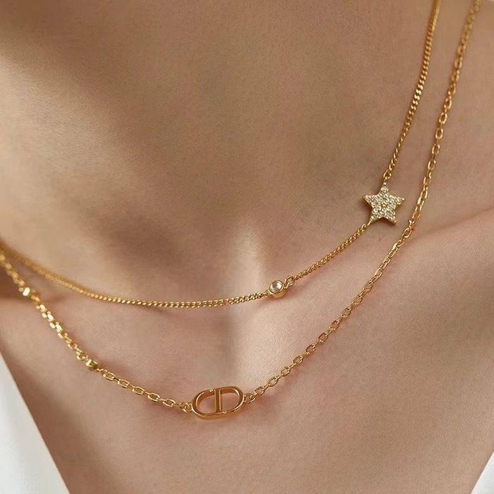 Набір прикрас Christian Dior набі біжутерії CD ланцюжок сережки