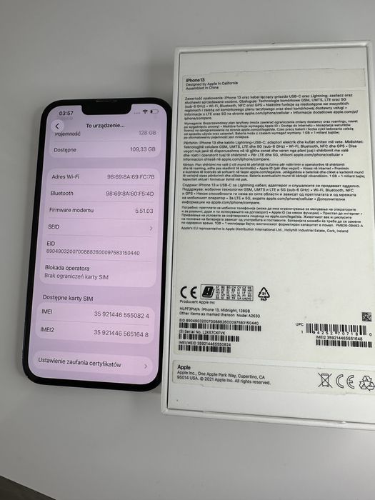 iPhone 13 128 GB | 100% Kondycji | Super stan!