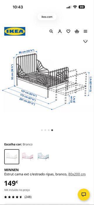 Cama minnen com colchao incluido