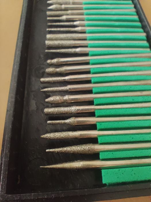 Набір насадок для бормашинки 30шт фрези з алмазним напиленням хвостови