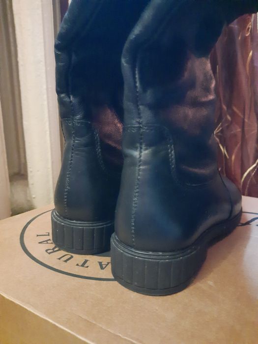 Сапоги кожа цыгейка флис зима