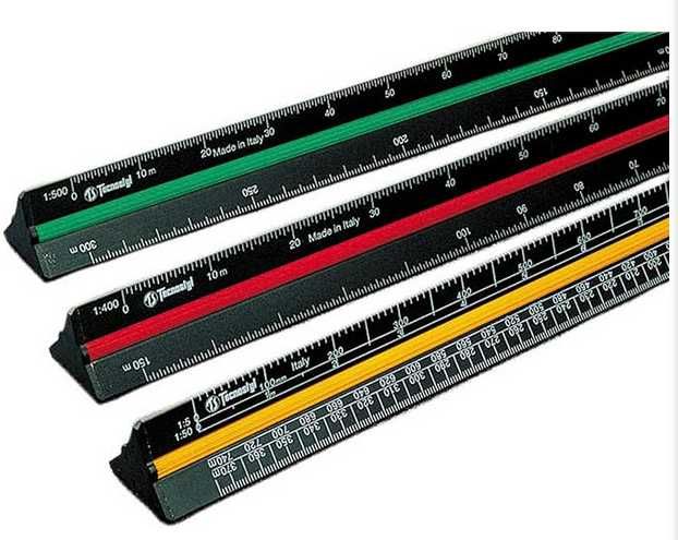 Aluminiowa miarka trójkątna 300 mm