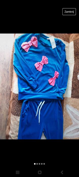 Świetny dres welurowy, nowy z metką