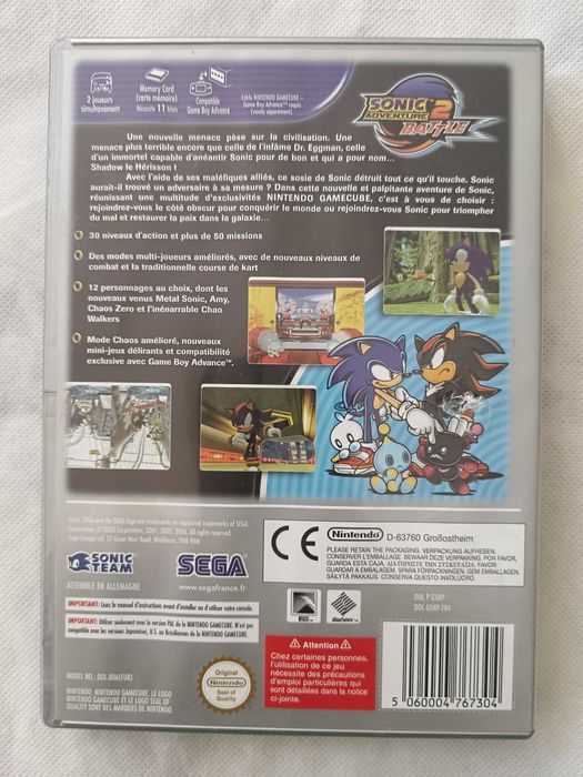 Sonic Adventure 2: Battle [Nintendo GameCube, 2002] Without Manual