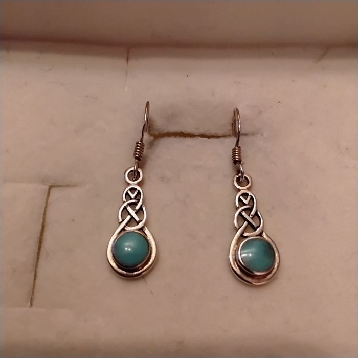Srebrne kolczyki z amazonitem