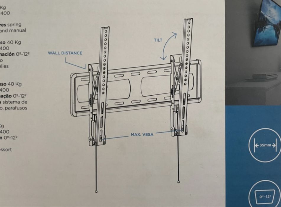 Suporte ajustável “ Mitsai “ TV Led 32 “ 60” aço preto (suporta 40 Kg)