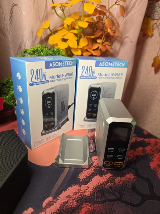 Зарядна станція Asometech 240w (4+2usb)