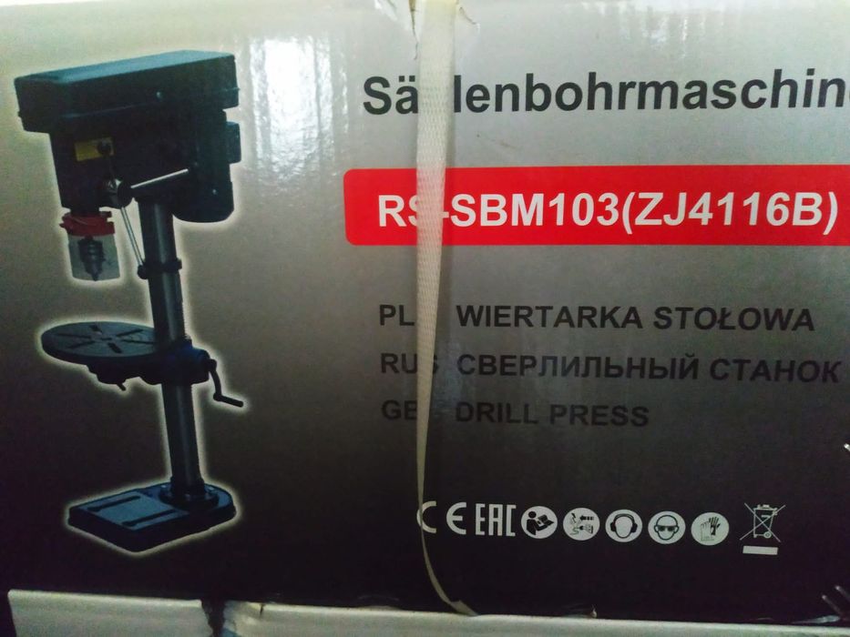 Wiertarka stołowa kolumnowa duża 16mm imadło stożek Morsa