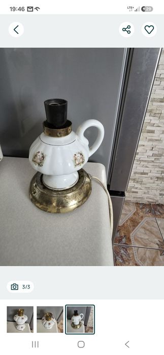 Lampka z porcelany
lampa naftowa z porcelanową